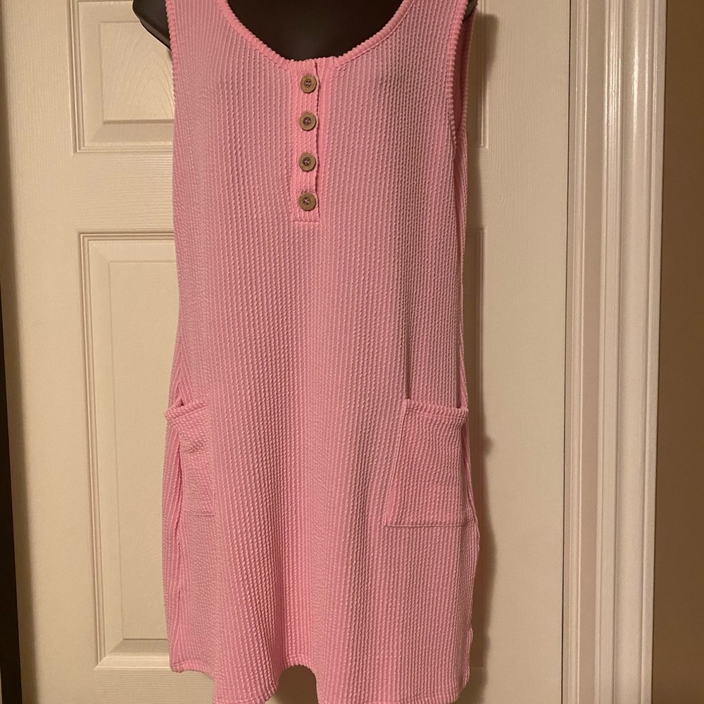 Zenana Outfitters Pink Textured Dress